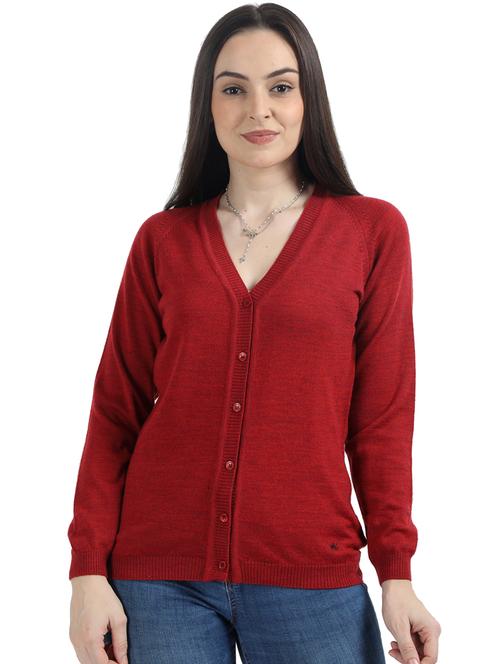 v-neck woolen cardigan - 17535927 - Standard Image - 1
