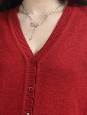 v-neck woolen cardigan - 17535927 - Standard Image - 6