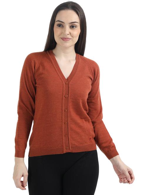 v-neck woolen cardigan - 17535932 - Standard Image - 1