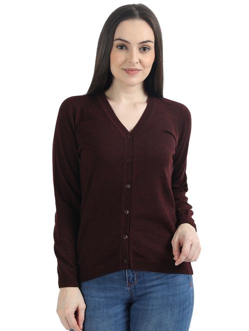 v-neck woolen cardigan - 17535933 - Standard Image - 1