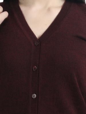 v-neck woolen cardigan - 17535933 - Standard Image - 6