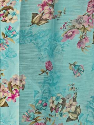 floral plain saree with blouse - 17536159 - Standard Image - 4