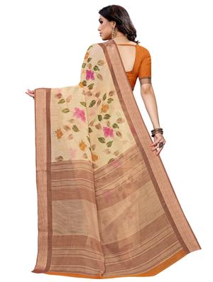 floral printed saree with blouse - 17536164 - Standard Image - 2