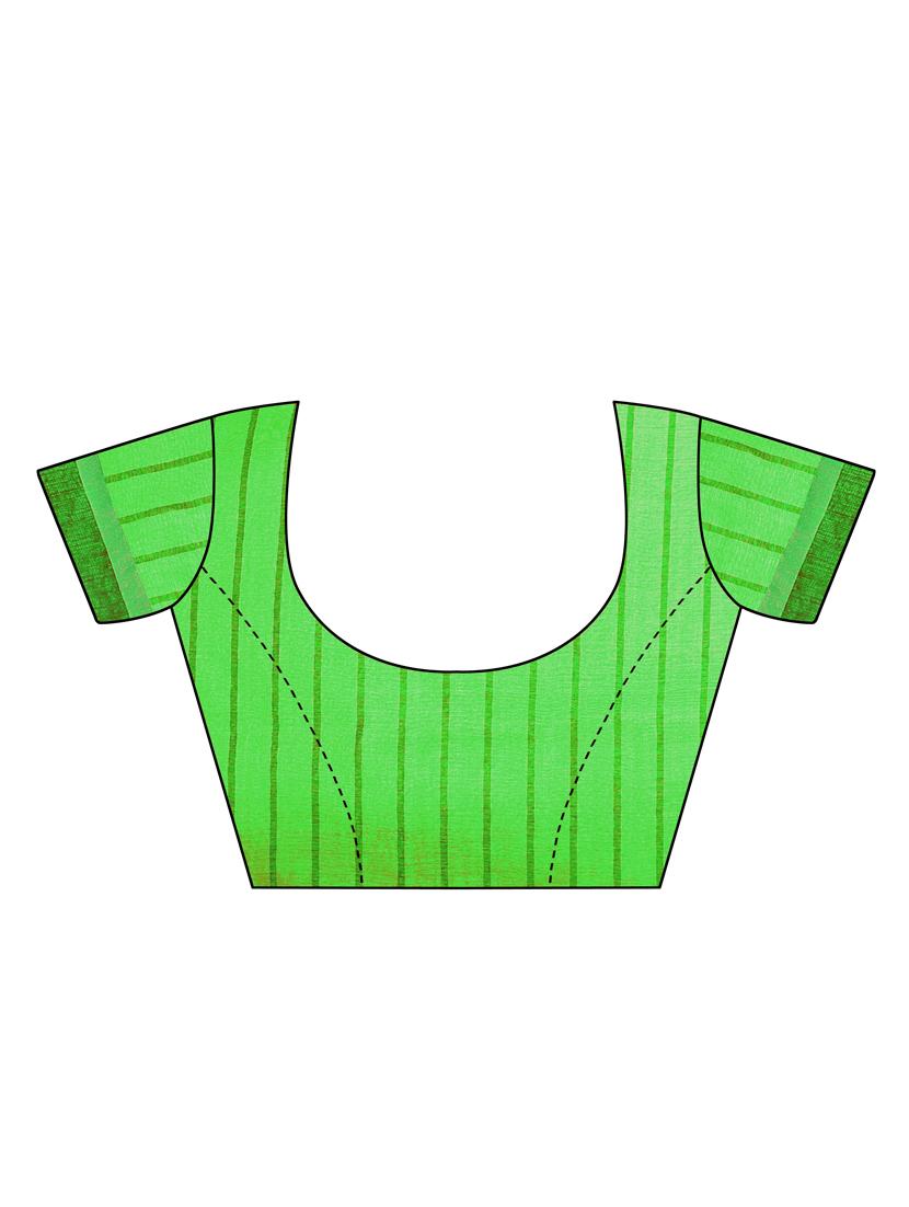 striped printed saree with blouse - 17536166 - Zoom Image - 3