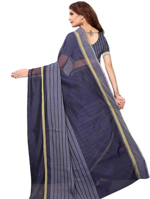 striped printed saree with blouse - 17536167 - Standard Image - 2