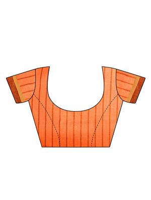 striped printed saree with blouse - 17536168 - Standard Image - 3