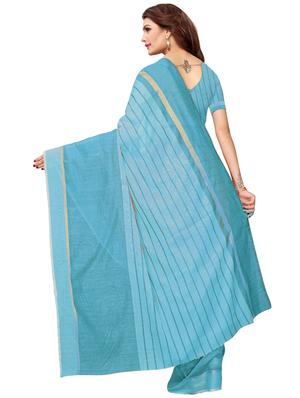 striped printed saree with blouse - 17536170 - Standard Image - 2