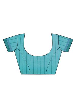 striped printed saree with blouse - 17536170 - Standard Image - 3