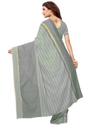 striped printed saree with blouse - 17536171 - Standard Image - 2