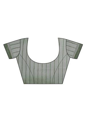 striped printed saree with blouse - 17536171 - Standard Image - 3
