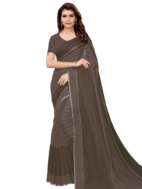 striped printed saree with blouse - 17536172 - Standard Image - 1