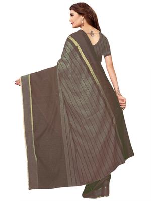 striped printed saree with blouse - 17536172 - Standard Image - 2