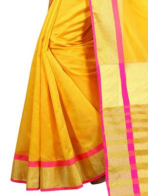 solid plain saree with blouse - 17536176 - Standard Image - 3