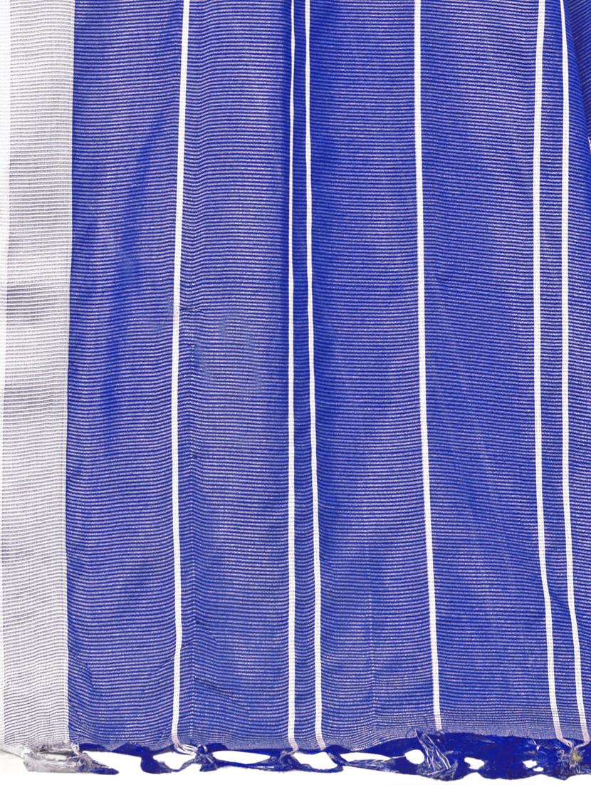checkered plain saree with blouse - 17536184 - Zoom Image - 4