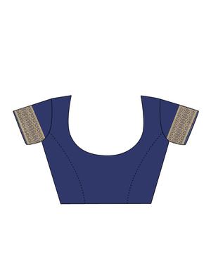 self design plain saree with blouse - 17536191 - Standard Image - 3