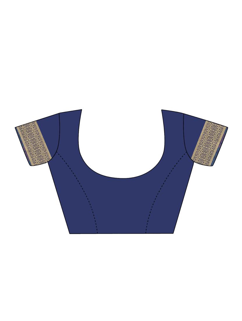 self design plain saree with blouse - 17536191 - Zoom Image - 3