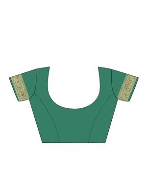 self design plain saree with blouse - 17536192 - Standard Image - 3