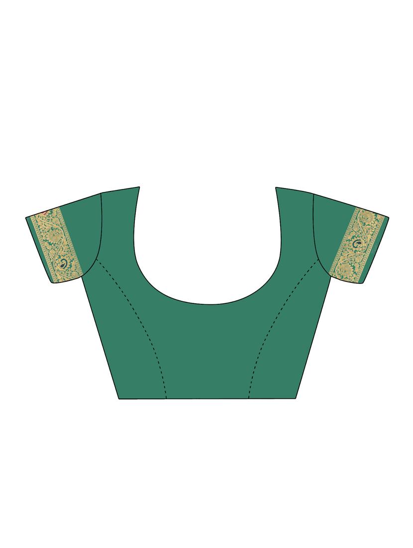 self design plain saree with blouse - 17536192 - Zoom Image - 3