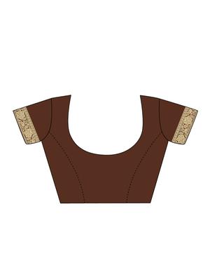 self design plain saree with blouse - 17536194 - Standard Image - 3