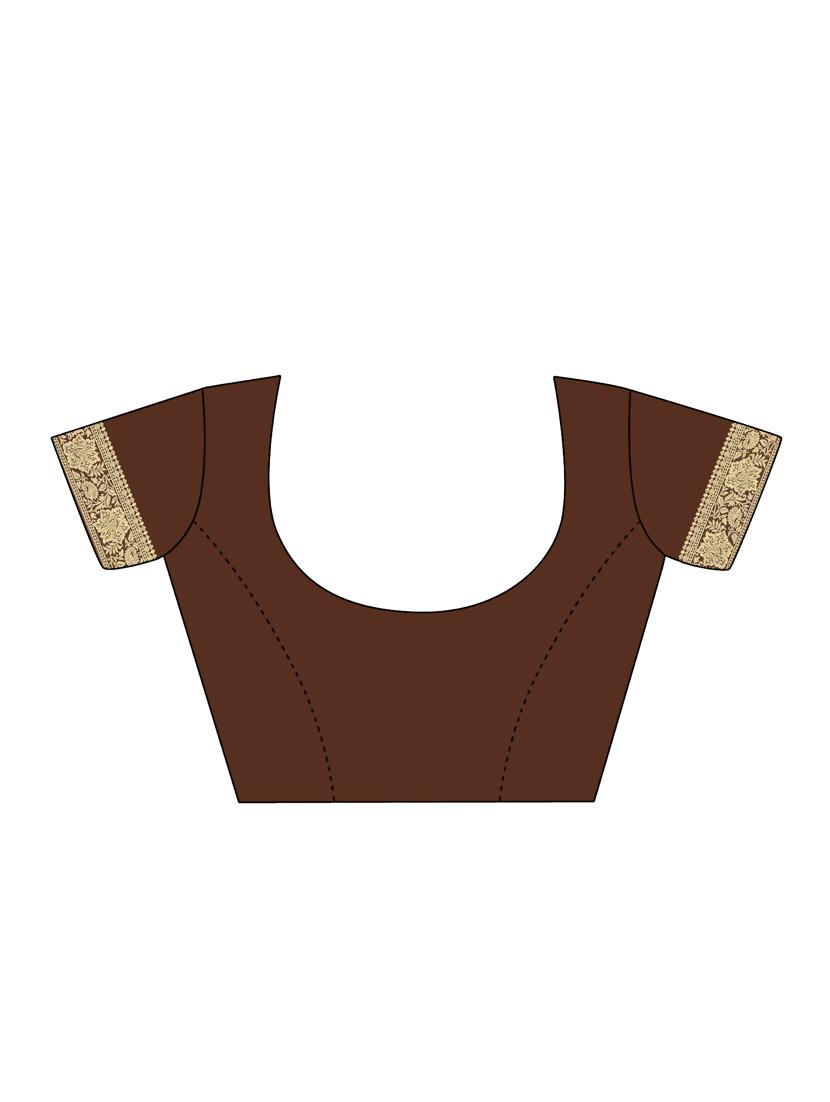 self design plain saree with blouse - 17536194 - Zoom Image - 3