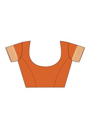 self design plain saree with blouse - 17536197 - Standard Image - 3