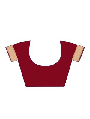 self design plain saree with blouse - 17536220 - Standard Image - 3