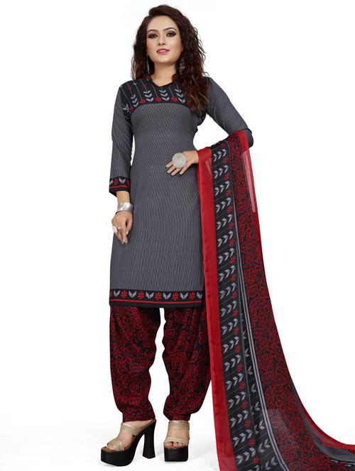printed unstitched suit - 17536342 - Standard Image - 1