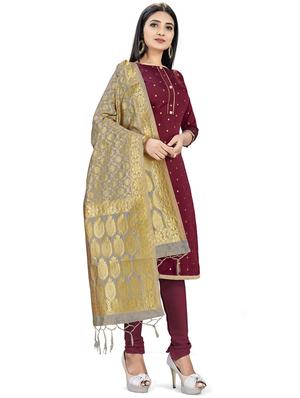 maroon unstitched suit - 17536358 - Standard Image - 2