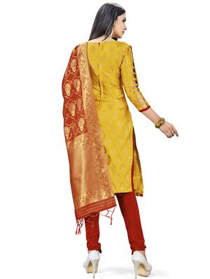 printed unstitched suit - 17536369 - Standard Image - 3