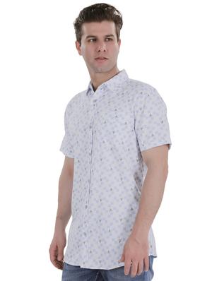 white printed casual shirt - 17536418 - Standard Image - 2