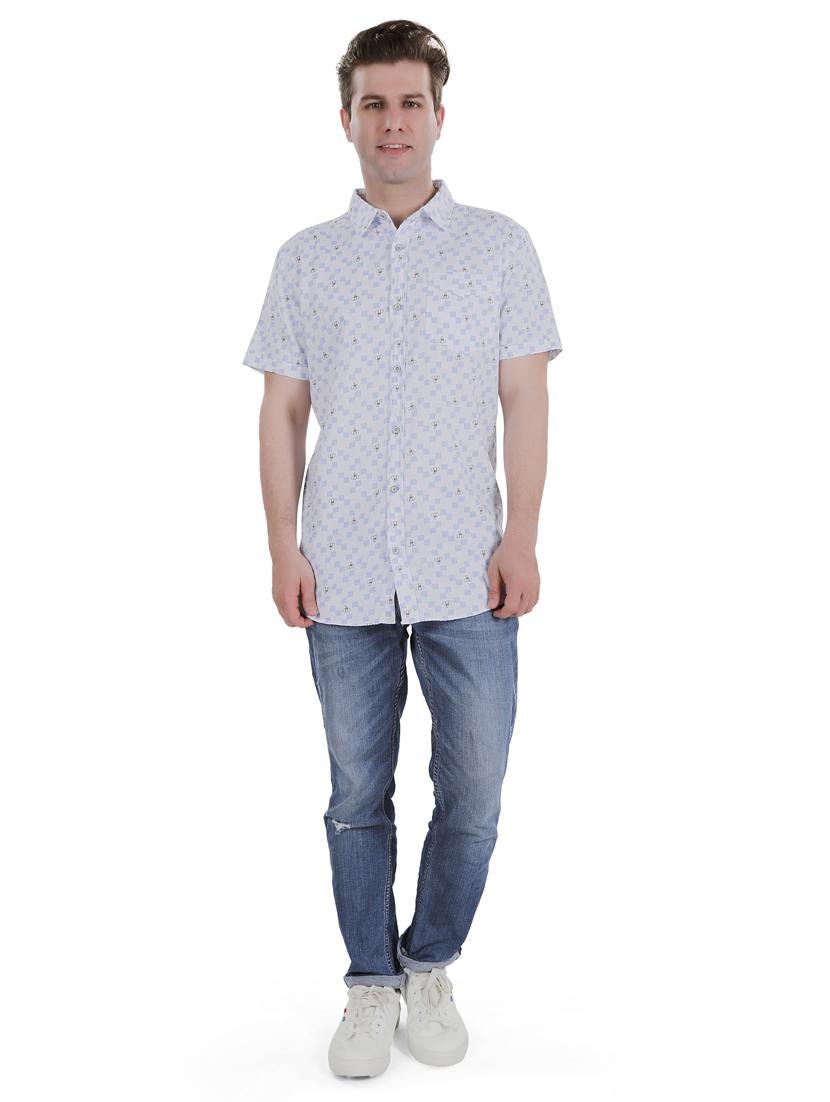 white printed casual shirt - 17536418 - Zoom Image - 4