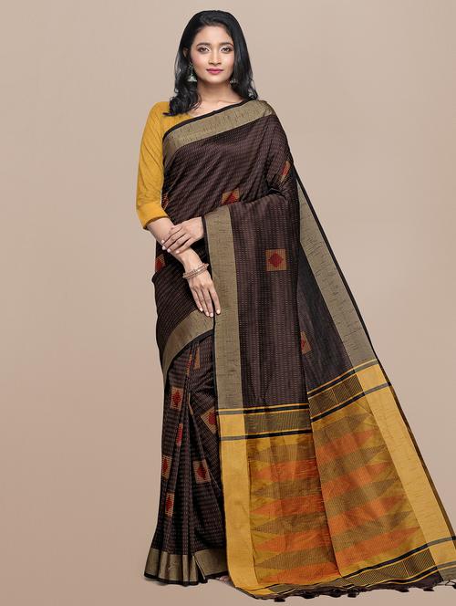 geometrical banarasi saree with blouse - 17536451 - Standard Image - 1