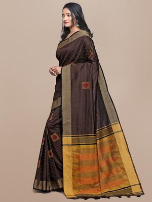 geometrical banarasi saree with blouse - 17536451 - Standard Image - 3