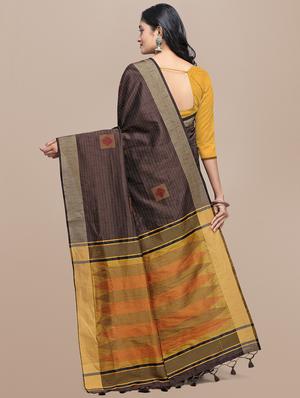 geometrical banarasi saree with blouse - 17536451 - Standard Image - 4