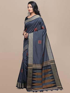geometrical banarasi saree with blouse - 17536452 - Standard Image - 3