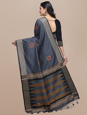 geometrical banarasi saree with blouse - 17536452 - Standard Image - 4