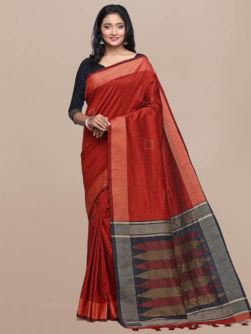 geometrical banarasi saree with blouse - 17536454 - Standard Image - 1