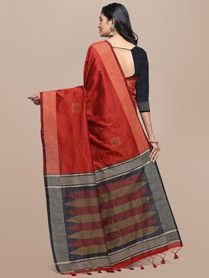 geometrical banarasi saree with blouse - 17536454 - Standard Image - 3