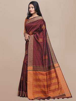 geometrical banarasi saree with blouse - 17536464 - Standard Image - 2