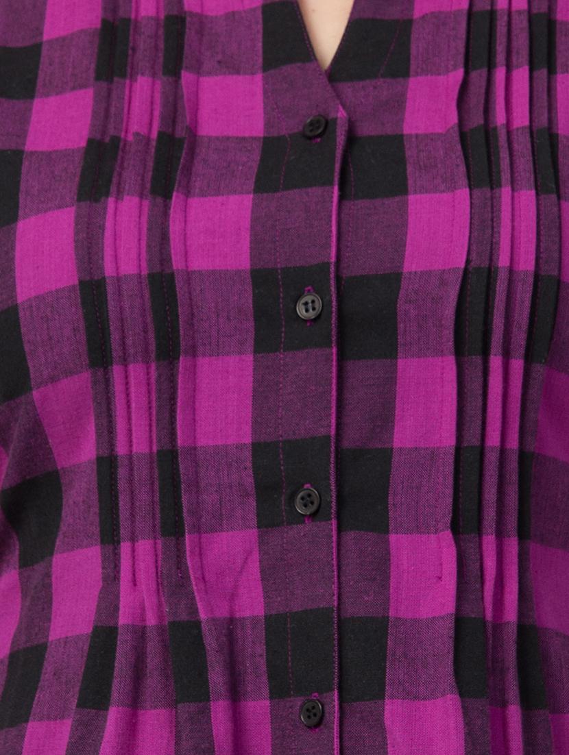 mandarin neck checkered tunic - 17536496 - Zoom Image - 4