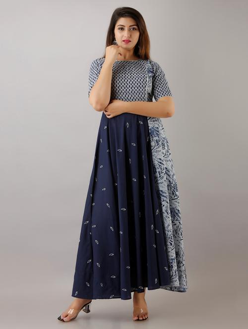 printed flared ethnic dress - 17536517 - Standard Image - 1