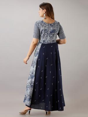 printed flared ethnic dress - 17536517 - Standard Image - 3