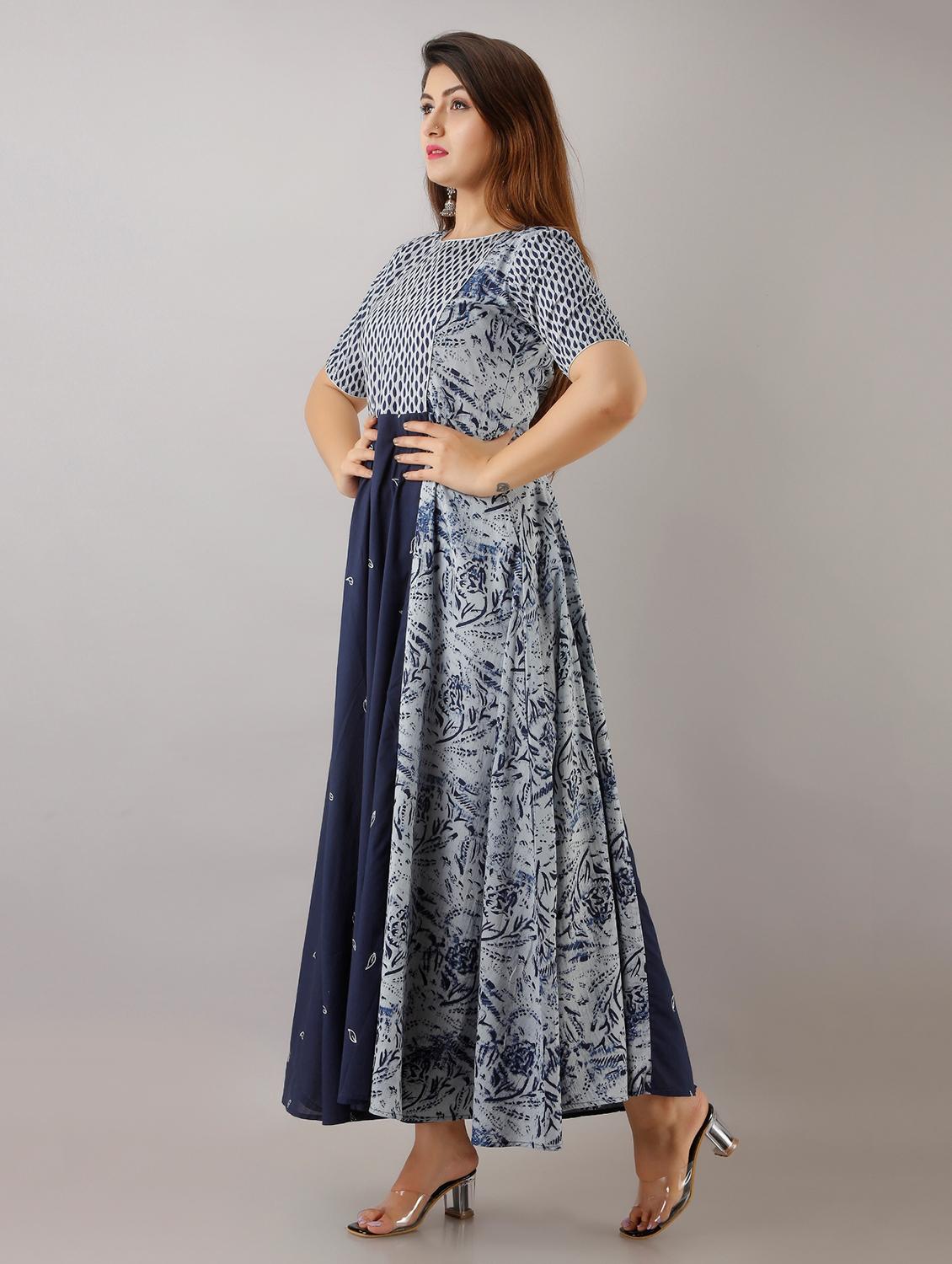 printed flared ethnic dress - 17536517 - Zoom Image - 2