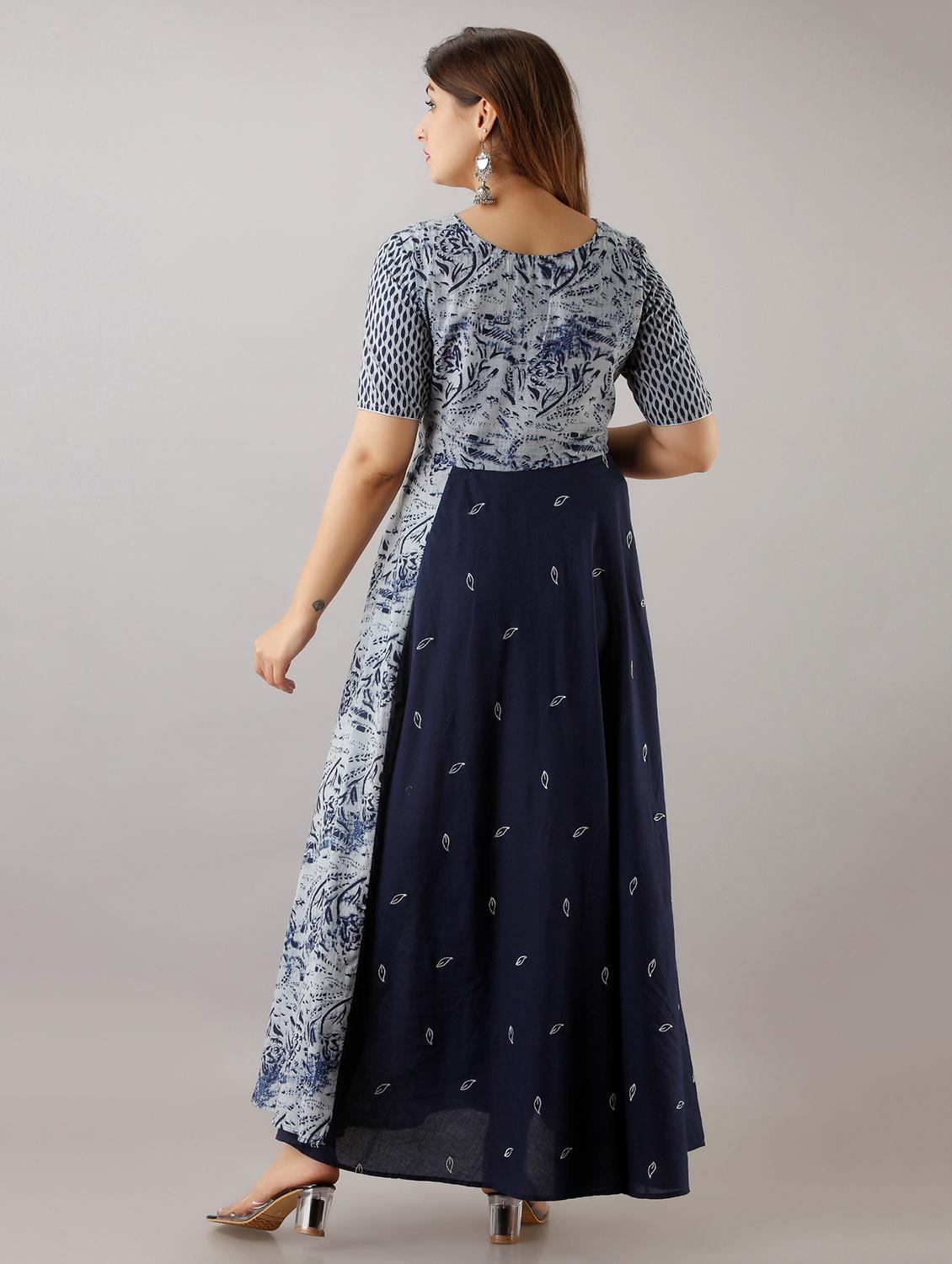 printed flared ethnic dress - 17536517 - Zoom Image - 3