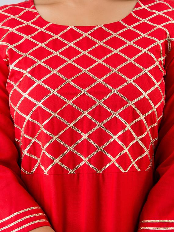 gota work a-line ethnic dress - 17536518 - Zoom Image - 4