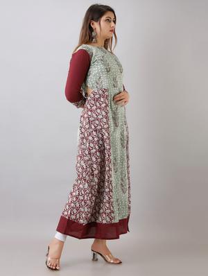 multi colored cotton aline kurta - 17536532 - Standard Image - 3