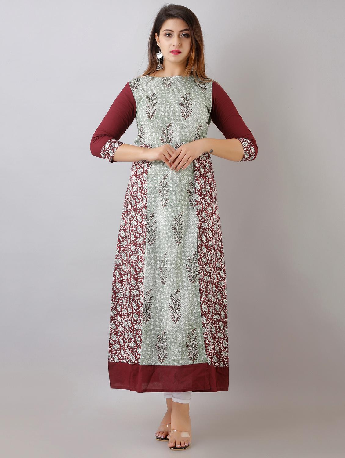 multi colored cotton aline kurta - 17536532 - Zoom Image - 1