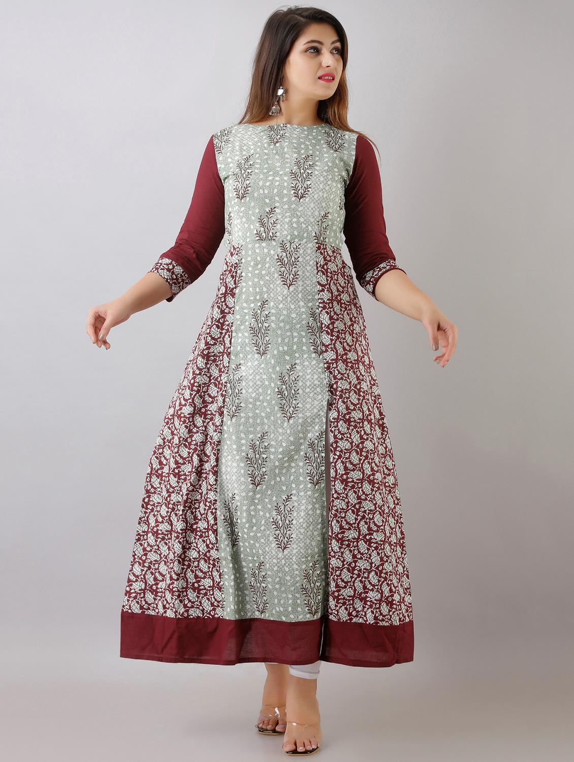 multi colored cotton aline kurta - 17536532 - Zoom Image - 2