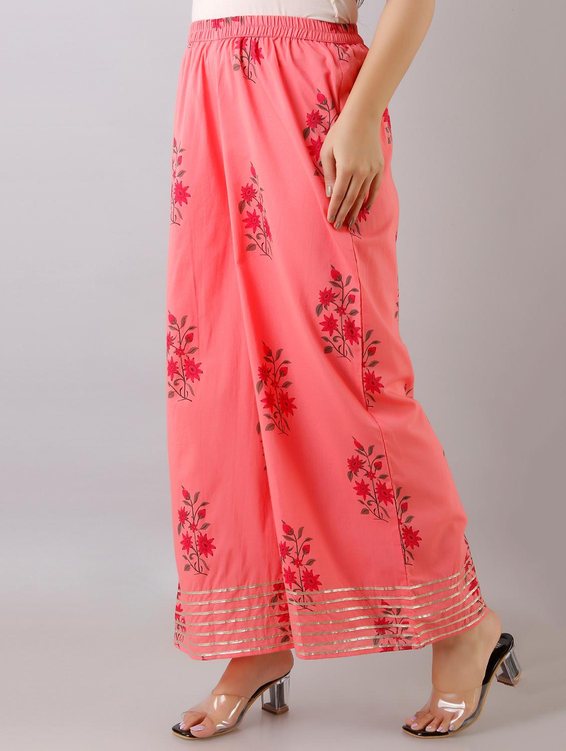 floral kurta palazzo set - 17536558 - Zoom Image - 4