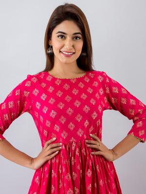 batik print kurta sharara set - 17536562 - Standard Image - 3